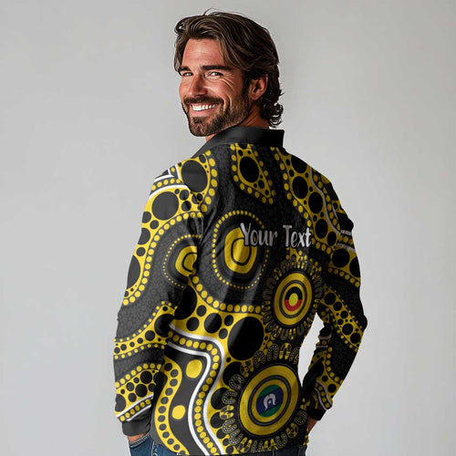 Richmond NAIDOC Week 2026 Personalised Long Sleeve Polo Shirt 50 Years of Deadly Aboriginal Art