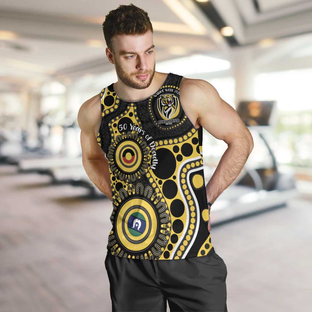 Richmond NAIDOC Week 2026 Personalised Men Tank Top 50 Years of Deadly Aboriginal Art