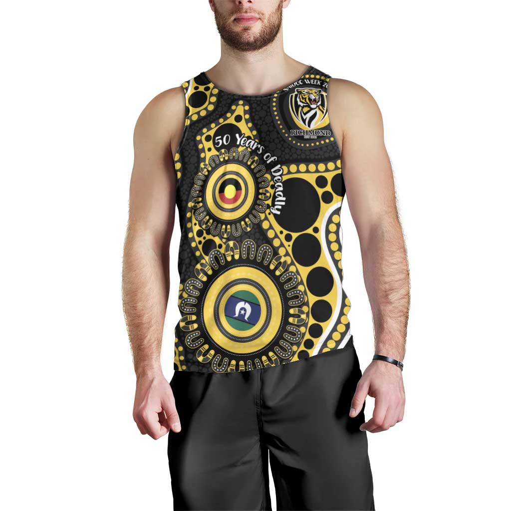 Richmond NAIDOC Week 2026 Personalised Men Tank Top 50 Years of Deadly Aboriginal Art
