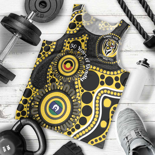 Richmond NAIDOC Week 2026 Personalised Men Tank Top 50 Years of Deadly Aboriginal Art