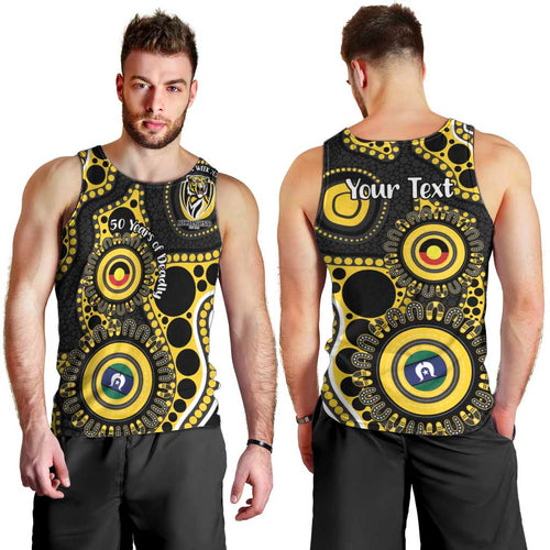 Richmond NAIDOC Week 2026 Personalised Men Tank Top 50 Years of Deadly Aboriginal Art