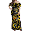 Richmond NAIDOC Week 2026 Personalised Off Shoulder Maxi Dress 50 Years of Deadly Aboriginal Art