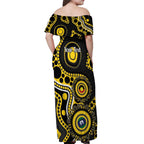 Richmond NAIDOC Week 2026 Personalised Off Shoulder Maxi Dress 50 Years of Deadly Aboriginal Art