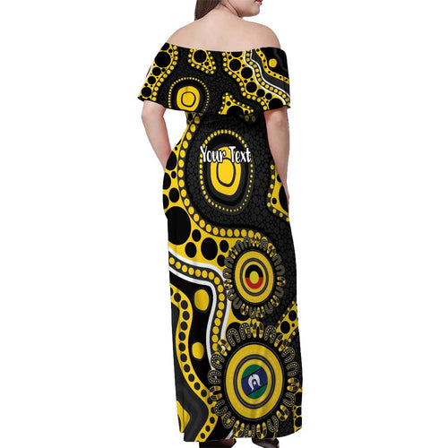 Richmond NAIDOC Week 2026 Personalised Off Shoulder Maxi Dress 50 Years of Deadly Aboriginal Art
