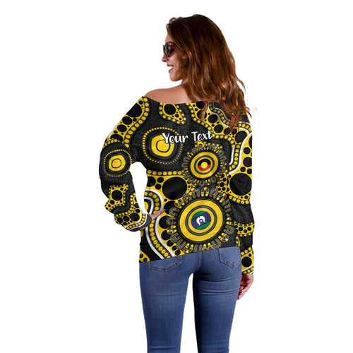 Richmond NAIDOC Week 2026 Personalised Off Shoulder Sweater 50 Years of Deadly Aboriginal Art