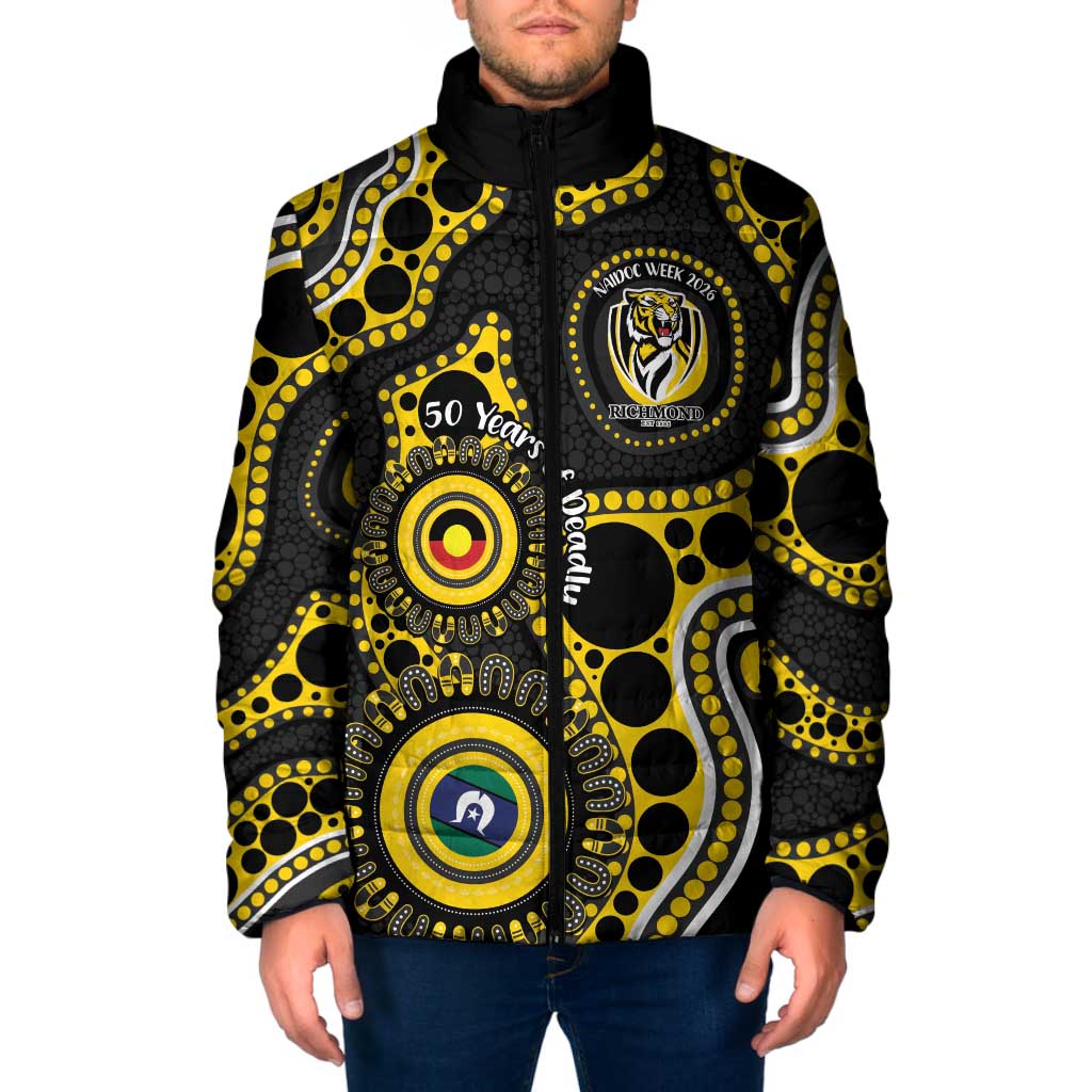 Richmond NAIDOC Week 2026 Personalised Padded Jacket 50 Years of Deadly Aboriginal Art