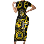 Richmond NAIDOC Week 2026 Personalised Short Sleeve Bodycon Dress 50 Years of Deadly Aboriginal Art