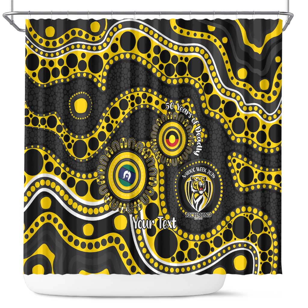 Richmond NAIDOC Week 2026 Personalised Shower Curtain 50 Years of Deadly Aboriginal Art