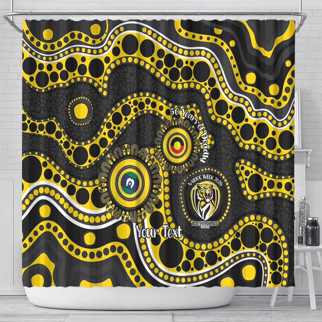 Richmond NAIDOC Week 2026 Personalised Shower Curtain 50 Years of Deadly Aboriginal Art