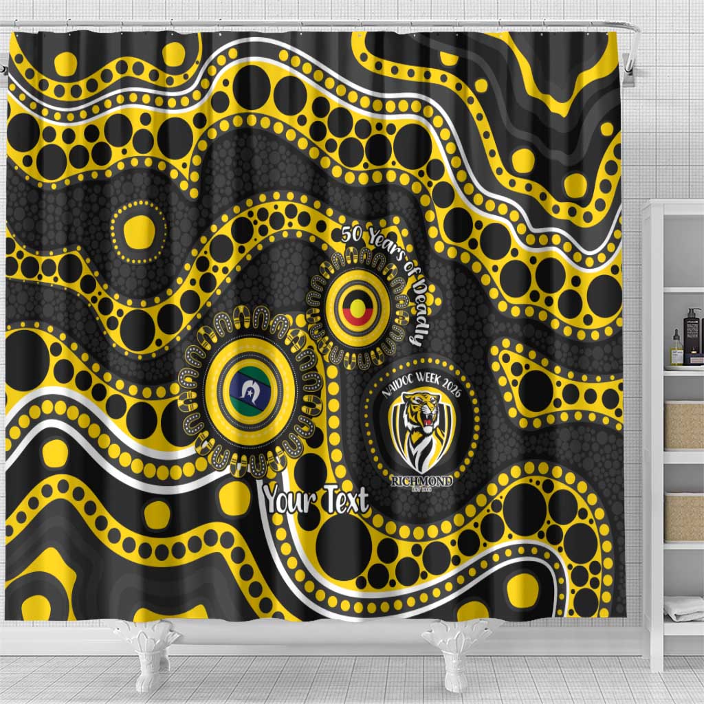 Richmond NAIDOC Week 2026 Personalised Shower Curtain 50 Years of Deadly Aboriginal Art
