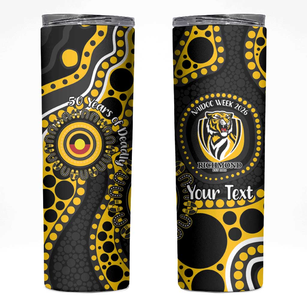 Richmond NAIDOC Week 2026 Personalised Skinny Tumbler 50 Years of Deadly Aboriginal Art