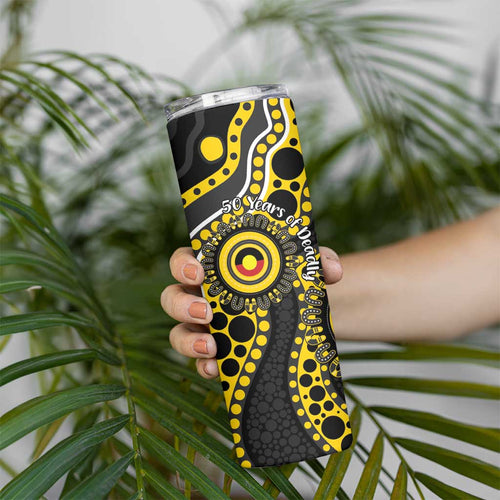 Richmond NAIDOC Week 2026 Personalised Skinny Tumbler 50 Years of Deadly Aboriginal Art