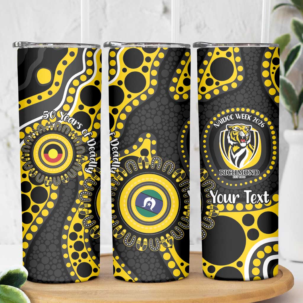 Richmond NAIDOC Week 2026 Personalised Skinny Tumbler 50 Years of Deadly Aboriginal Art