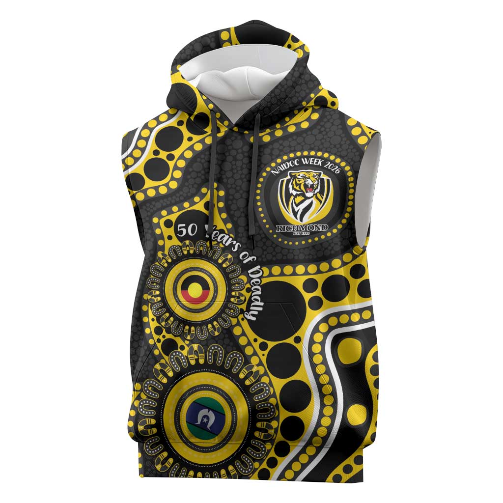 Richmond NAIDOC Week 2026 Personalised Sleeveless Hoodie 50 Years of Deadly Aboriginal Art