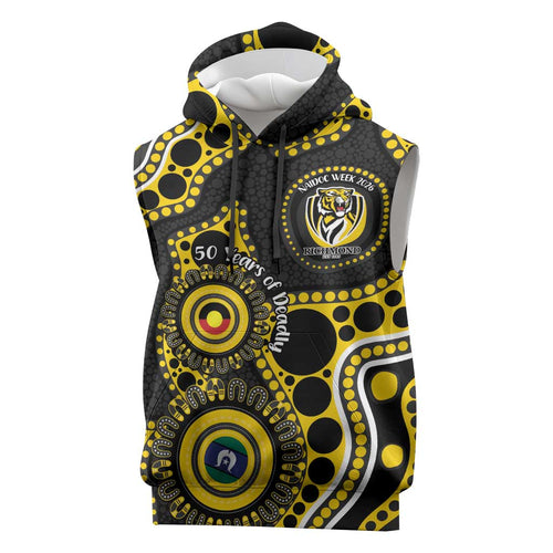Richmond NAIDOC Week 2026 Personalised Sleeveless Hoodie 50 Years of Deadly Aboriginal Art
