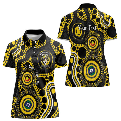 Richmond NAIDOC Week 2026 Personalised Women Polo Shirt 50 Years of Deadly Aboriginal Art