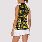Richmond NAIDOC Week 2026 Personalised Women Sleeveless Polo Shirt 50 Years of Deadly Aboriginal Art