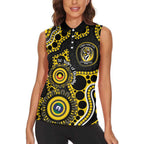 Richmond NAIDOC Week 2026 Personalised Women Sleeveless Polo Shirt 50 Years of Deadly Aboriginal Art