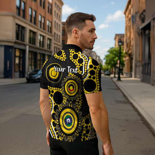 Richmond NAIDOC Week 2026 Personalised Zipper Polo Shirt 50 Years of Deadly Aboriginal Art