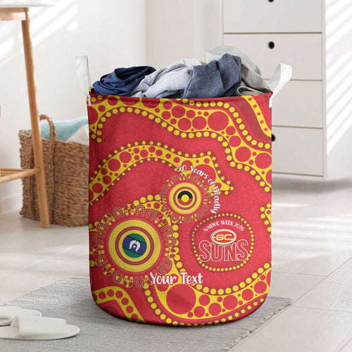 Suns NAIDOC Week 2026 Personalised Laundry Basket 50 Years of Deadly Aboriginal Art
