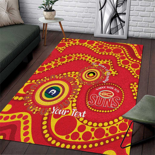 Suns NAIDOC Week 2026 Personalised Area Rug 50 Years of Deadly Aboriginal Art