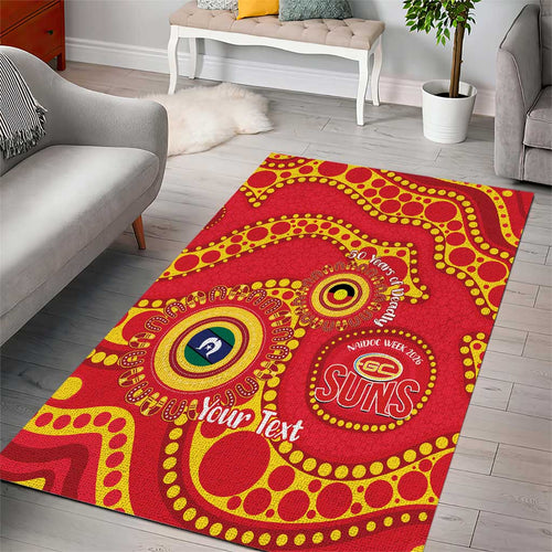 Suns NAIDOC Week 2026 Personalised Area Rug 50 Years of Deadly Aboriginal Art
