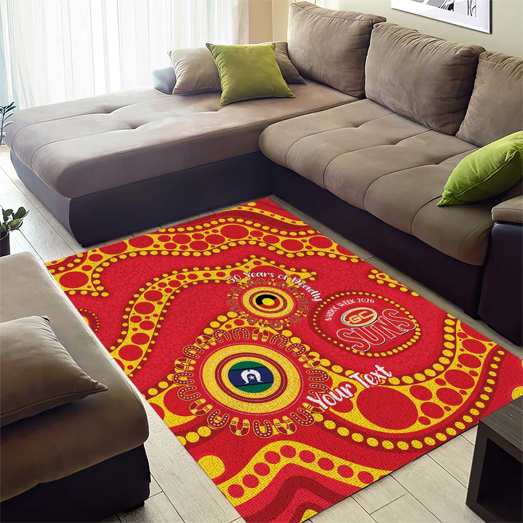 Suns NAIDOC Week 2026 Personalised Area Rug 50 Years of Deadly Aboriginal Art