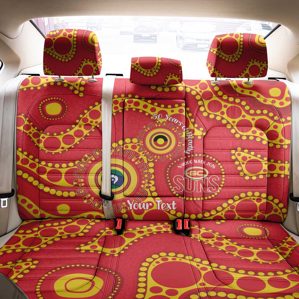 Suns NAIDOC Week 2026 Personalised Back Car Seat Cover 50 Years of Deadly Aboriginal Art