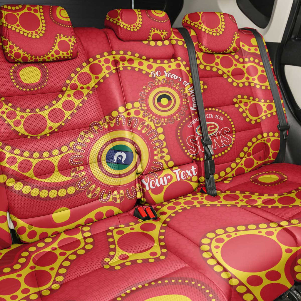 Suns NAIDOC Week 2026 Personalised Back Car Seat Cover 50 Years of Deadly Aboriginal Art