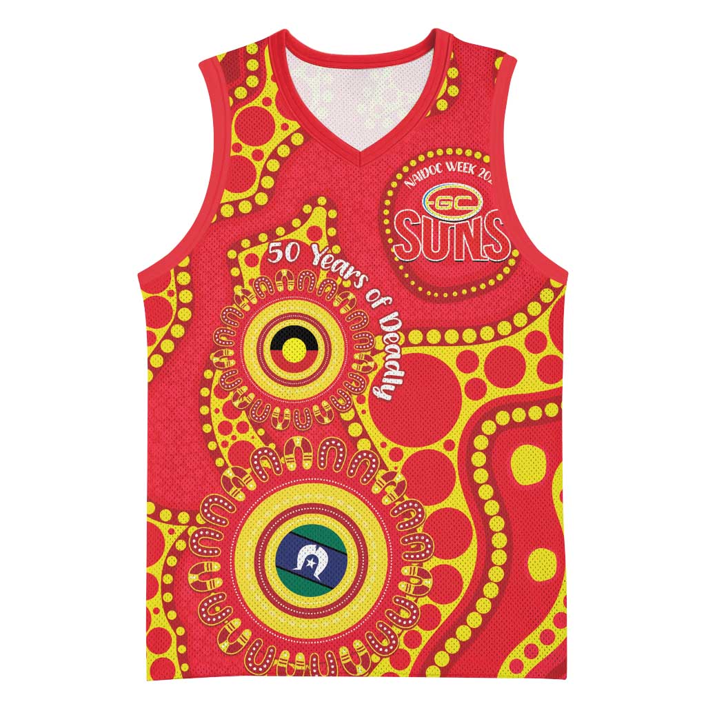 Suns NAIDOC Week 2026 Personalised Basketball Jersey 50 Years of Deadly Aboriginal Art