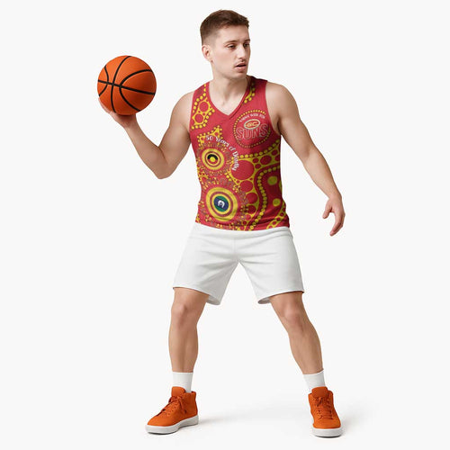 Suns NAIDOC Week 2026 Personalised Basketball Jersey 50 Years of Deadly Aboriginal Art