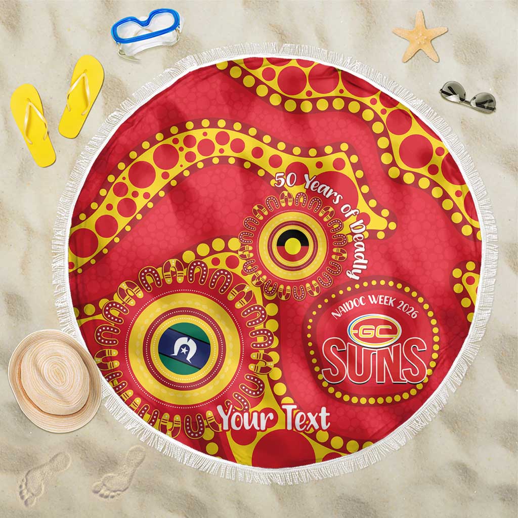Suns NAIDOC Week 2026 Personalised Beach Blanket 50 Years of Deadly Aboriginal Art