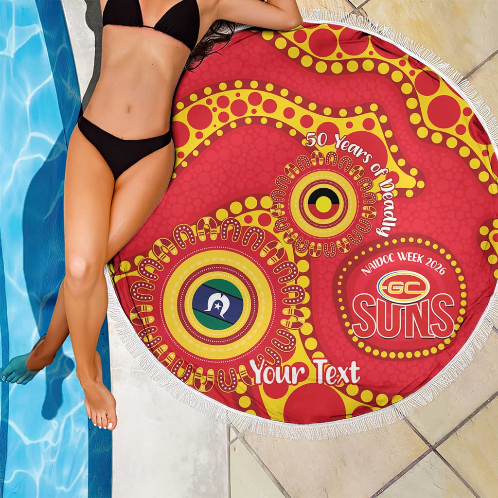 Suns NAIDOC Week 2026 Personalised Beach Blanket 50 Years of Deadly Aboriginal Art