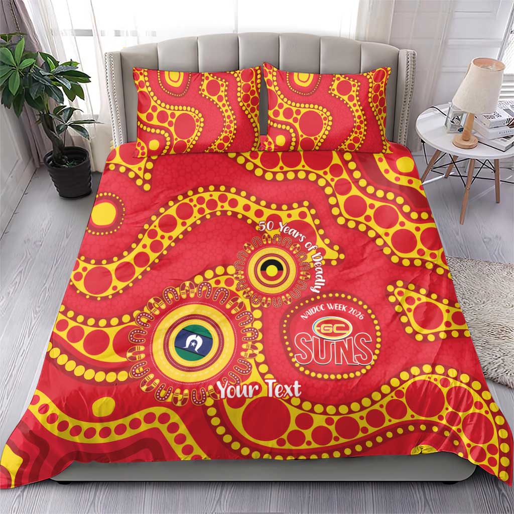 Suns NAIDOC Week 2026 Personalised Bedding Set 50 Years of Deadly Aboriginal Art