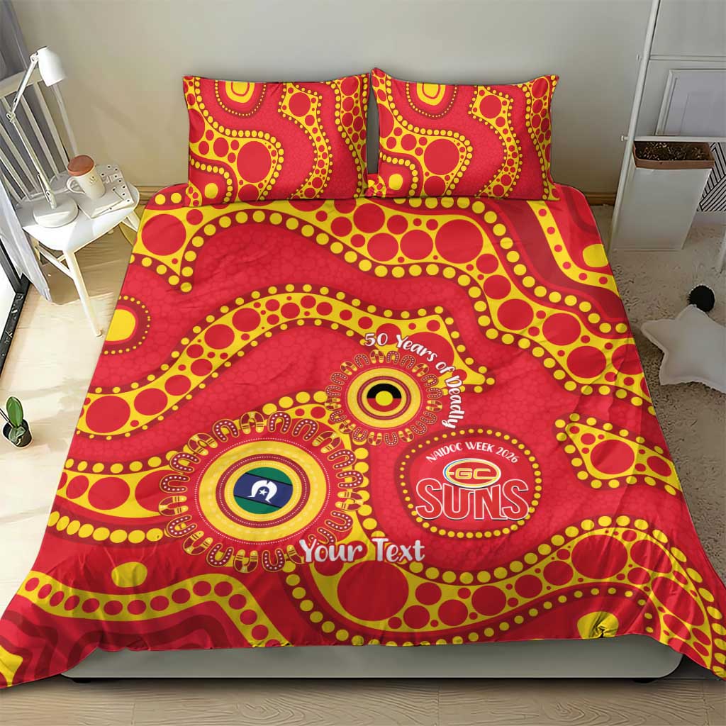 Suns NAIDOC Week 2026 Personalised Bedding Set 50 Years of Deadly Aboriginal Art