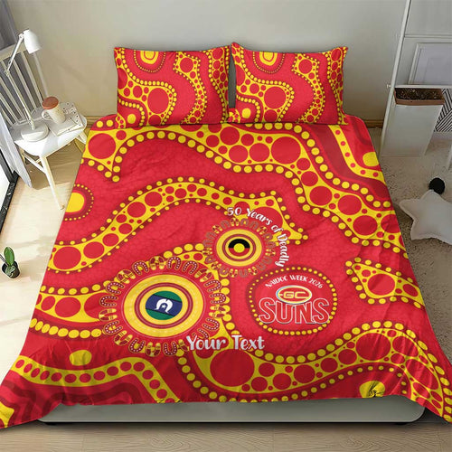 Suns NAIDOC Week 2026 Personalised Bedding Set 50 Years of Deadly Aboriginal Art