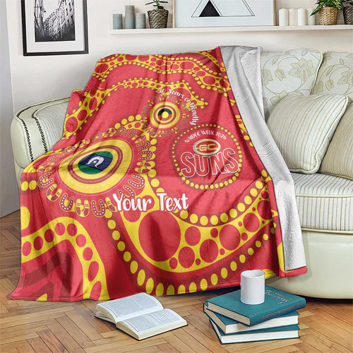 Suns NAIDOC Week 2026 Personalised Blanket 50 Years of Deadly Aboriginal Art
