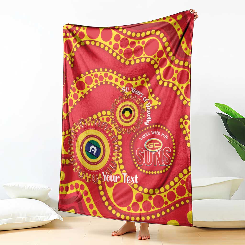 Suns NAIDOC Week 2026 Personalised Blanket 50 Years of Deadly Aboriginal Art