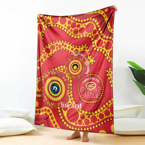 Suns NAIDOC Week 2026 Personalised Blanket 50 Years of Deadly Aboriginal Art