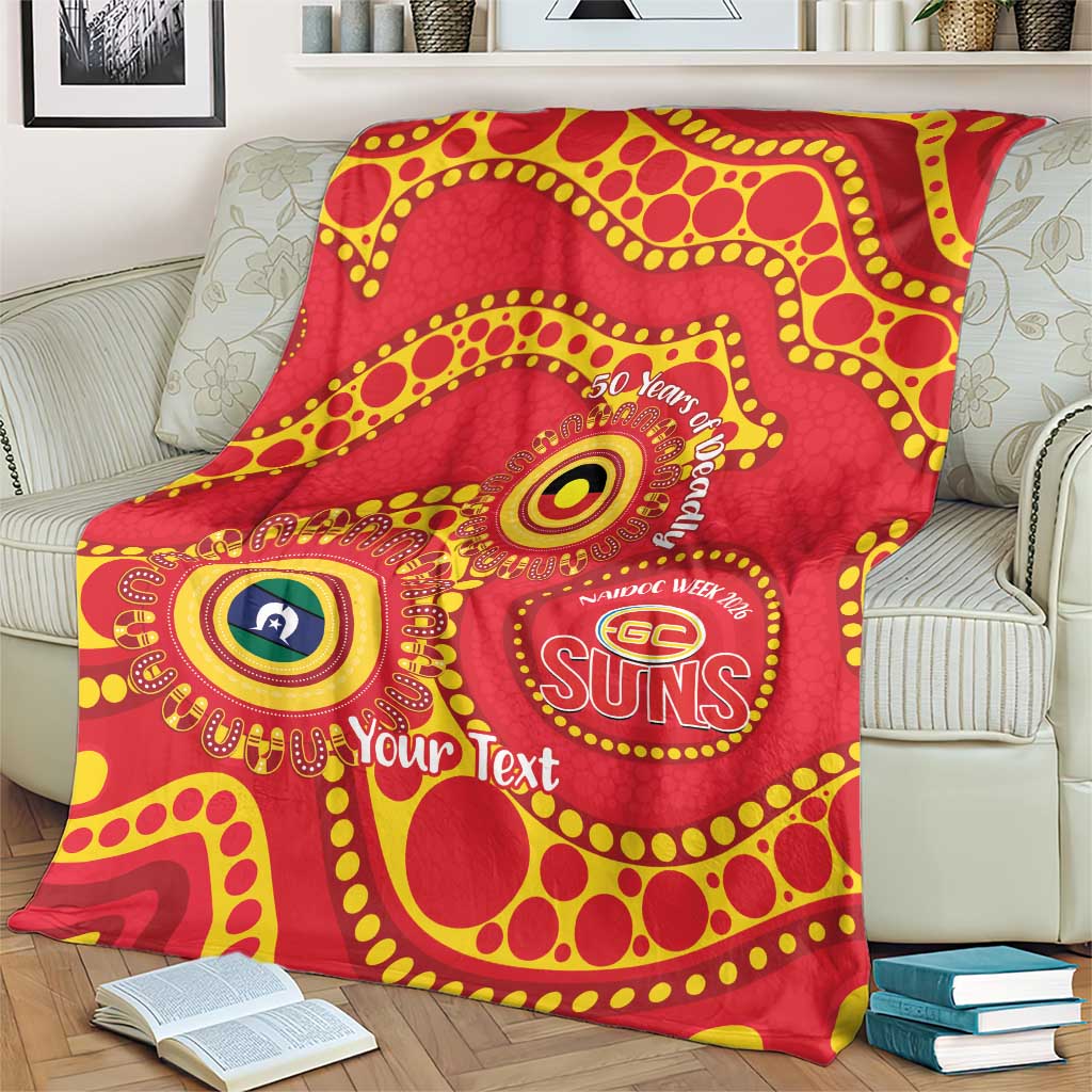 Suns NAIDOC Week 2026 Personalised Blanket 50 Years of Deadly Aboriginal Art
