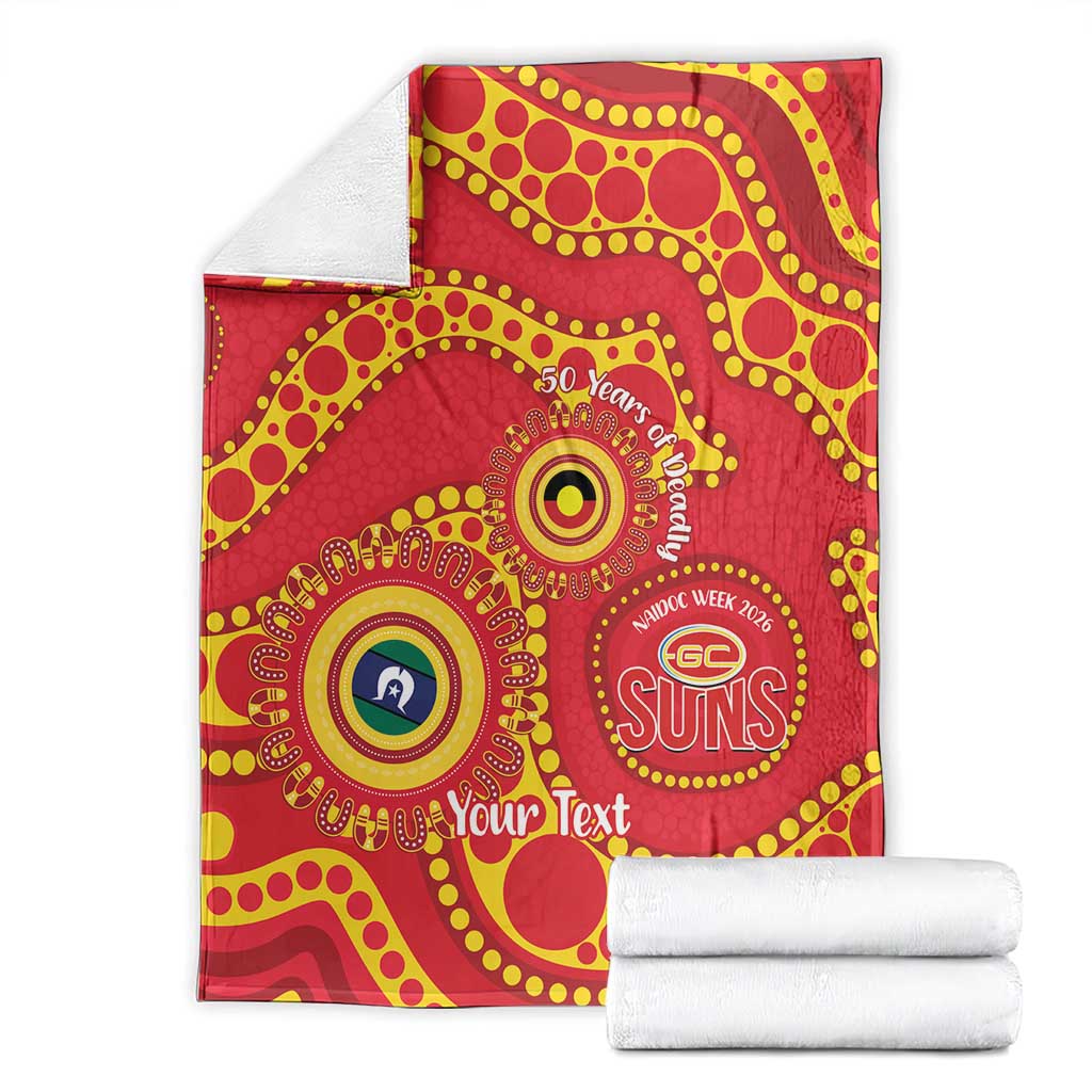 Suns NAIDOC Week 2026 Personalised Blanket 50 Years of Deadly Aboriginal Art