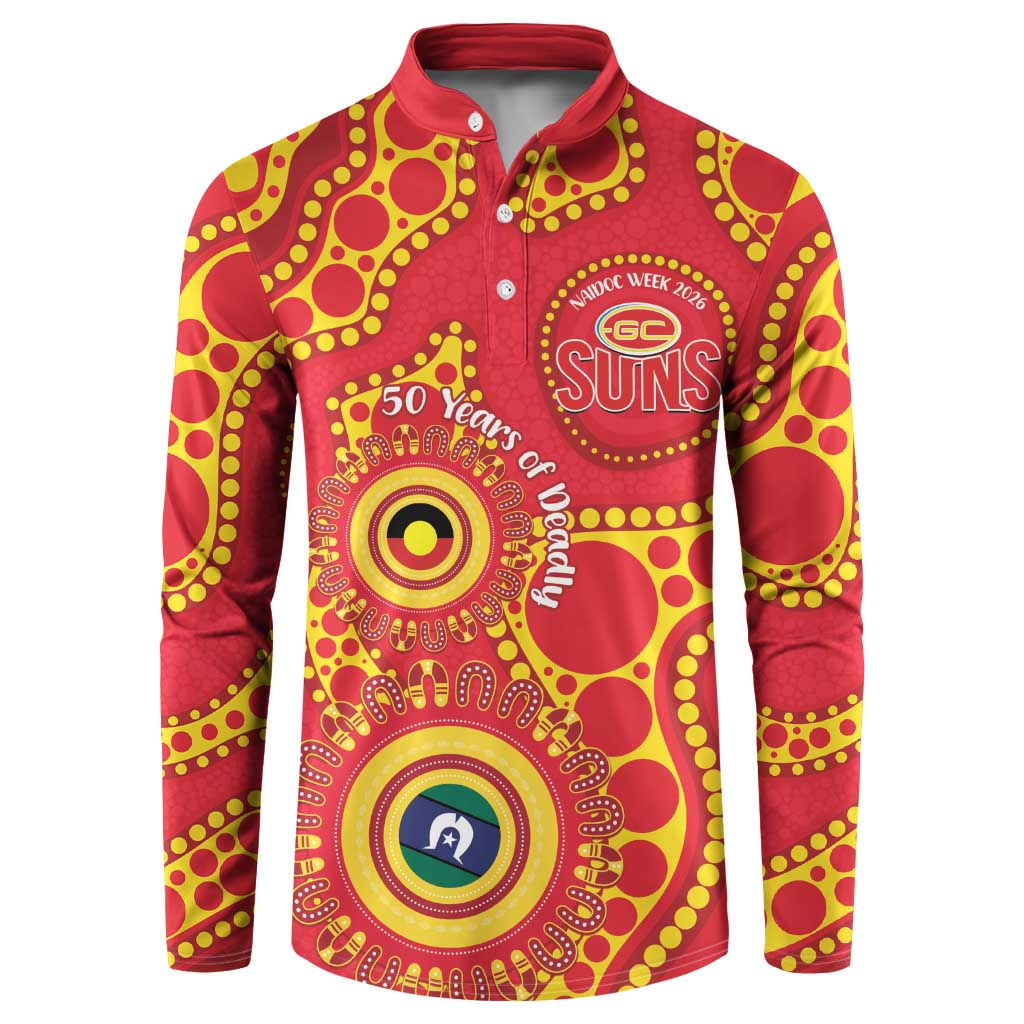 Suns NAIDOC Week 2026 Personalised Button Sweatshirt 50 Years of Deadly Aboriginal Art