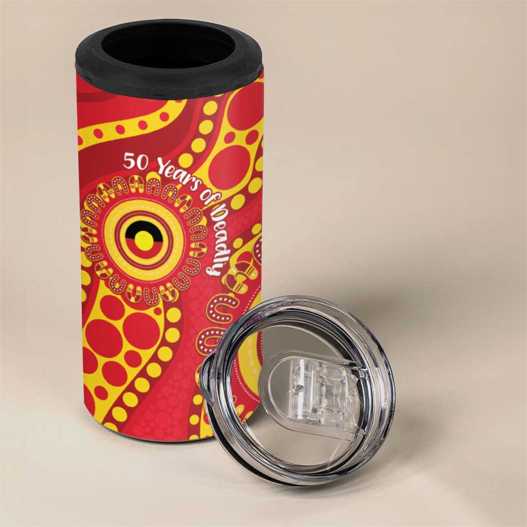 Suns NAIDOC Week 2026 Personalised 4 in 1 Can Cooler Tumbler 50 Years of Deadly Aboriginal Art