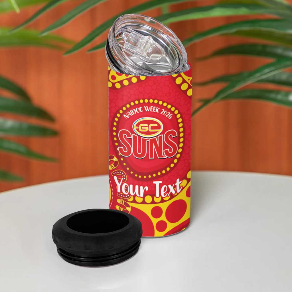 Suns NAIDOC Week 2026 Personalised 4 in 1 Can Cooler Tumbler 50 Years of Deadly Aboriginal Art