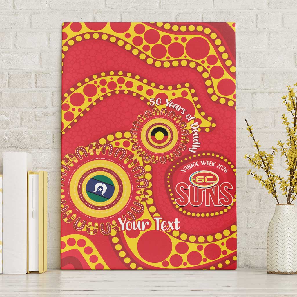 Suns NAIDOC Week 2026 Personalised Canvas Wall Art 50 Years of Deadly Aboriginal Art