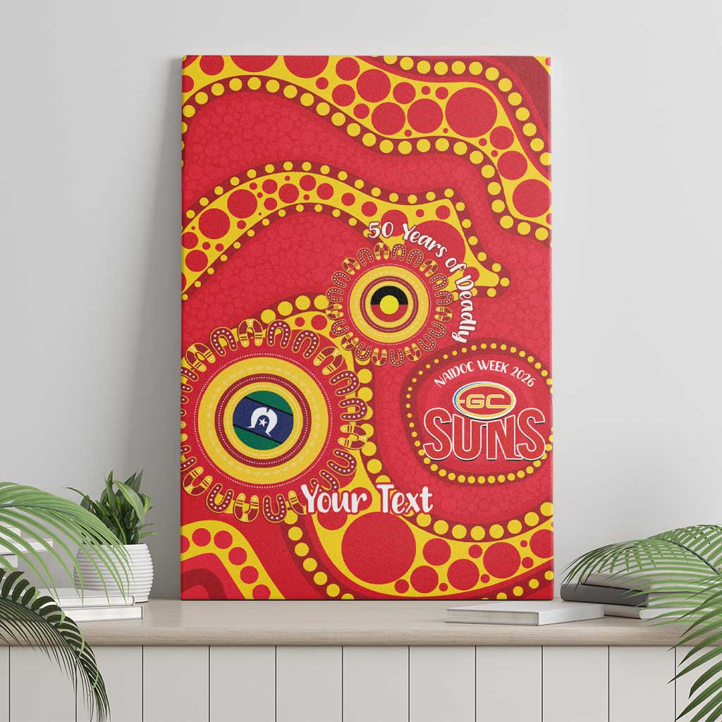 Suns NAIDOC Week 2026 Personalised Canvas Wall Art 50 Years of Deadly Aboriginal Art