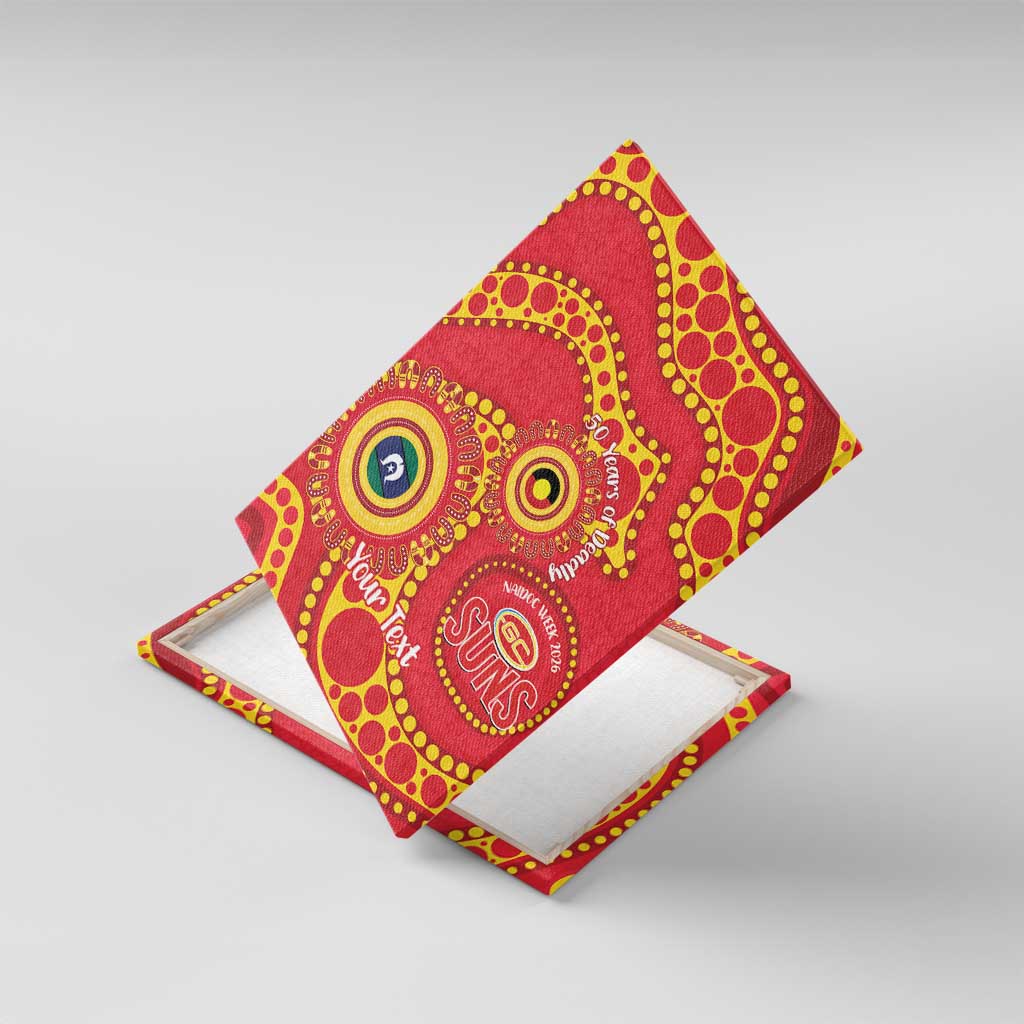 Suns NAIDOC Week 2026 Personalised Canvas Wall Art 50 Years of Deadly Aboriginal Art