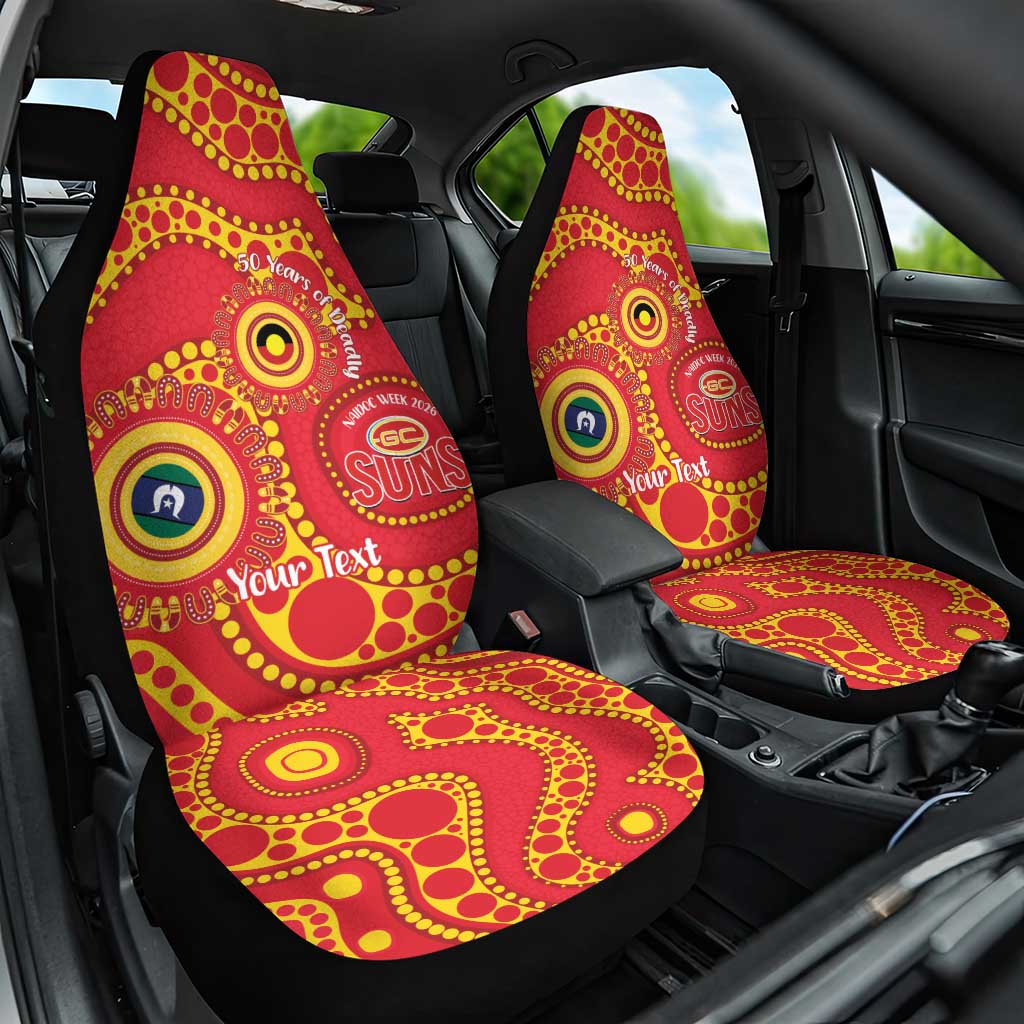 Suns NAIDOC Week 2026 Personalised Car Seat Cover 50 Years of Deadly Aboriginal Art
