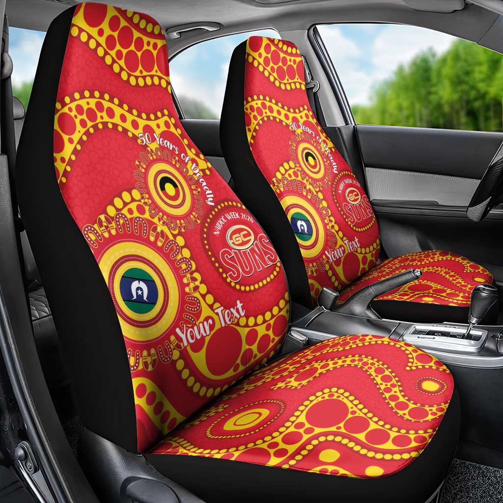 Suns NAIDOC Week 2026 Personalised Car Seat Cover 50 Years of Deadly Aboriginal Art