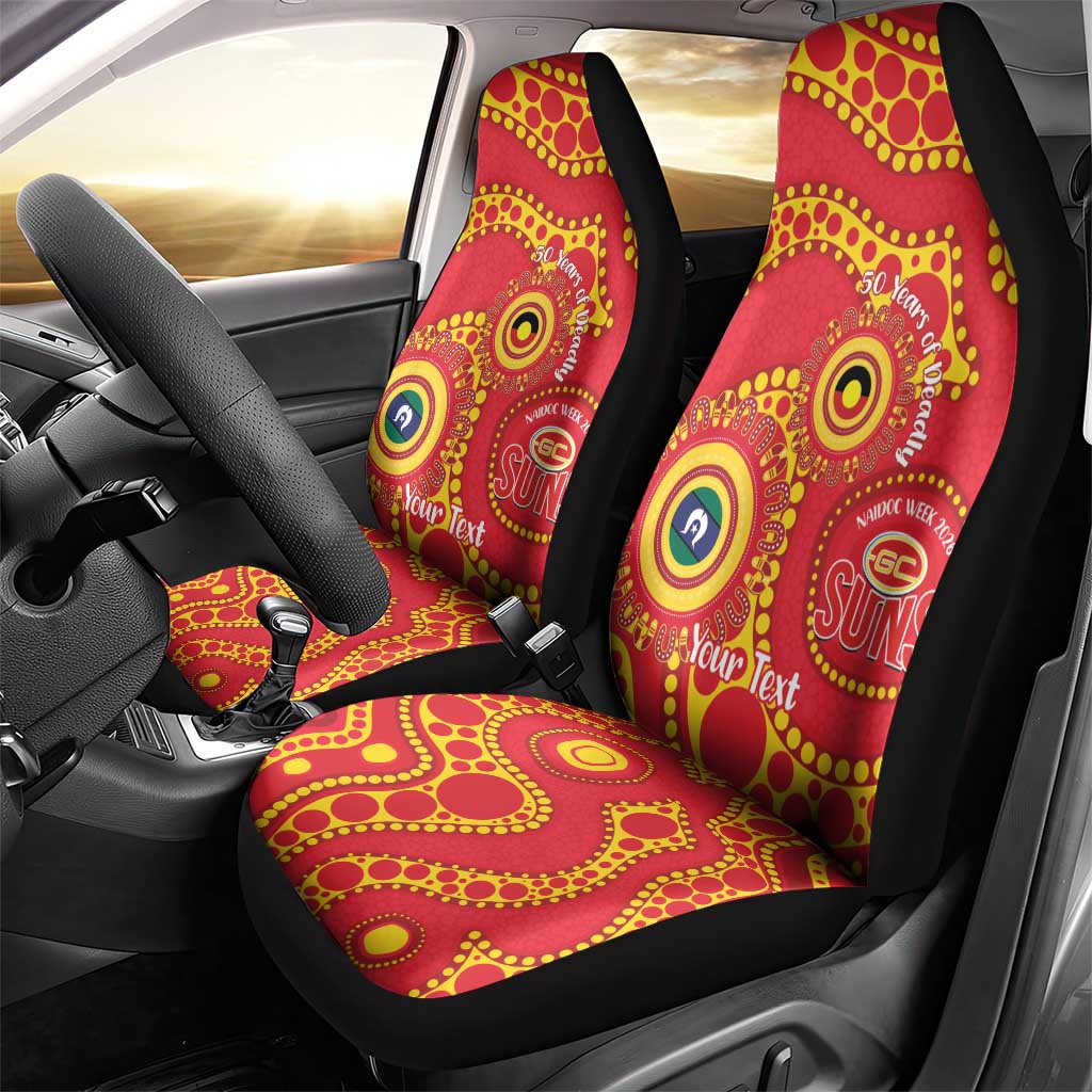 Suns NAIDOC Week 2026 Personalised Car Seat Cover 50 Years of Deadly Aboriginal Art